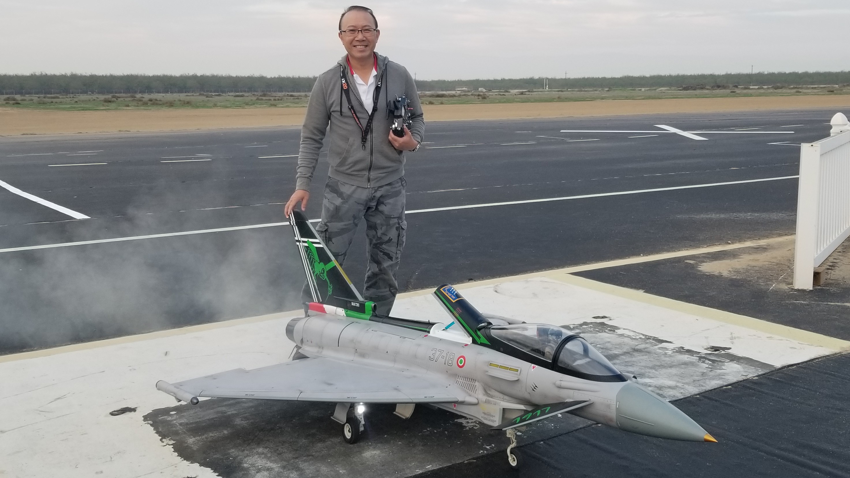 Barry Hou finished flying RC Eurofighter at an Airfield in Southern California. Barry is a customer of RC FlightPath using our build services to get this amazing Eurofighter flight ready. This is the day this RC Aircraft was flight tested after building out the internal ducts.